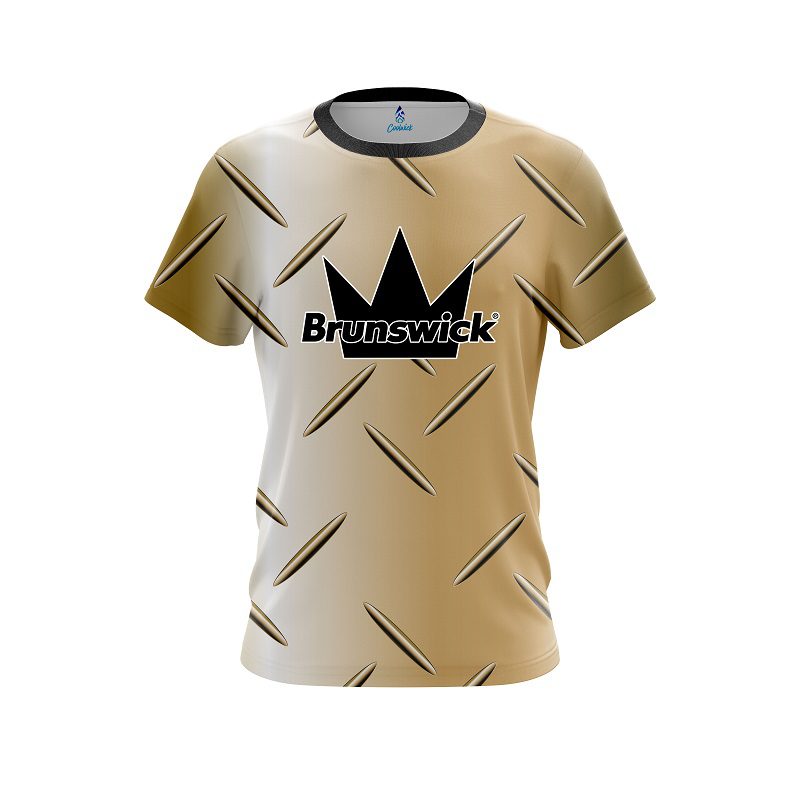 Brunswick Gold Diamond Plate CoolWick Bowling Jersey