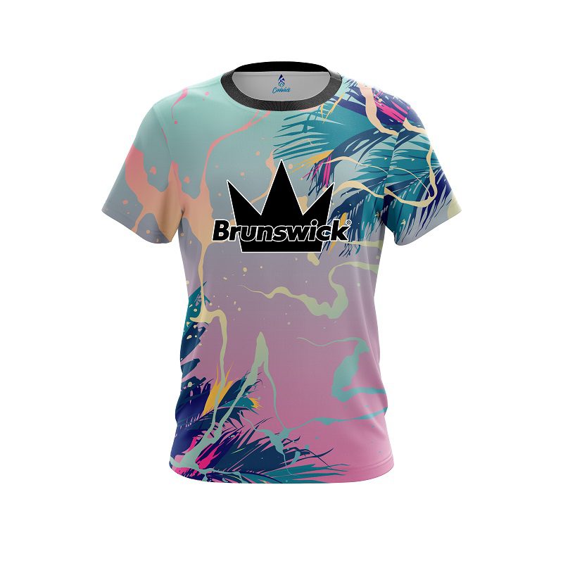 Brunswick  Tropical Ink Splash  CoolWick Bowling Jersey
