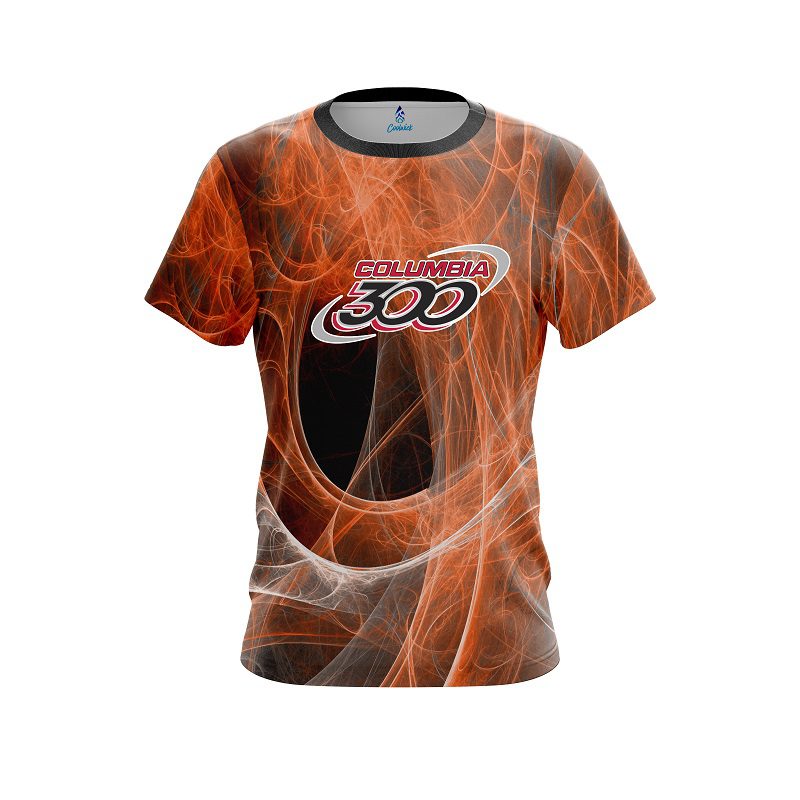 Columbia 300 Energy Swirls Orange CoolWick Bowling Jersey