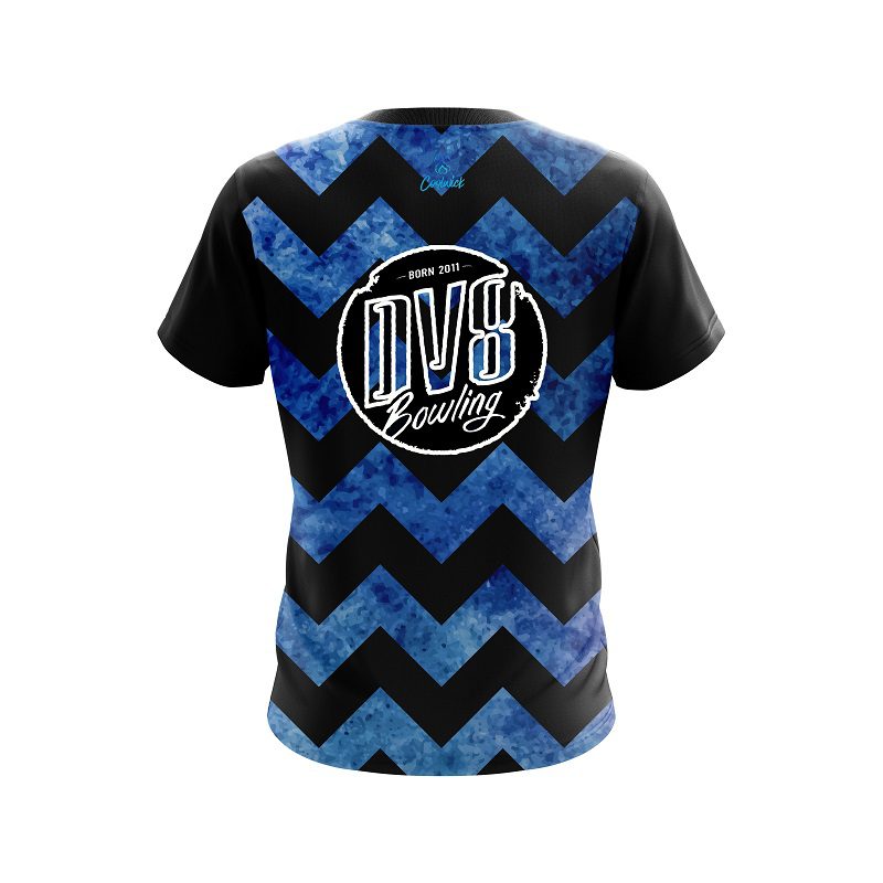 DV8 Marble Zig Zag Blue CoolWick Bowling Jersey - Image 2
