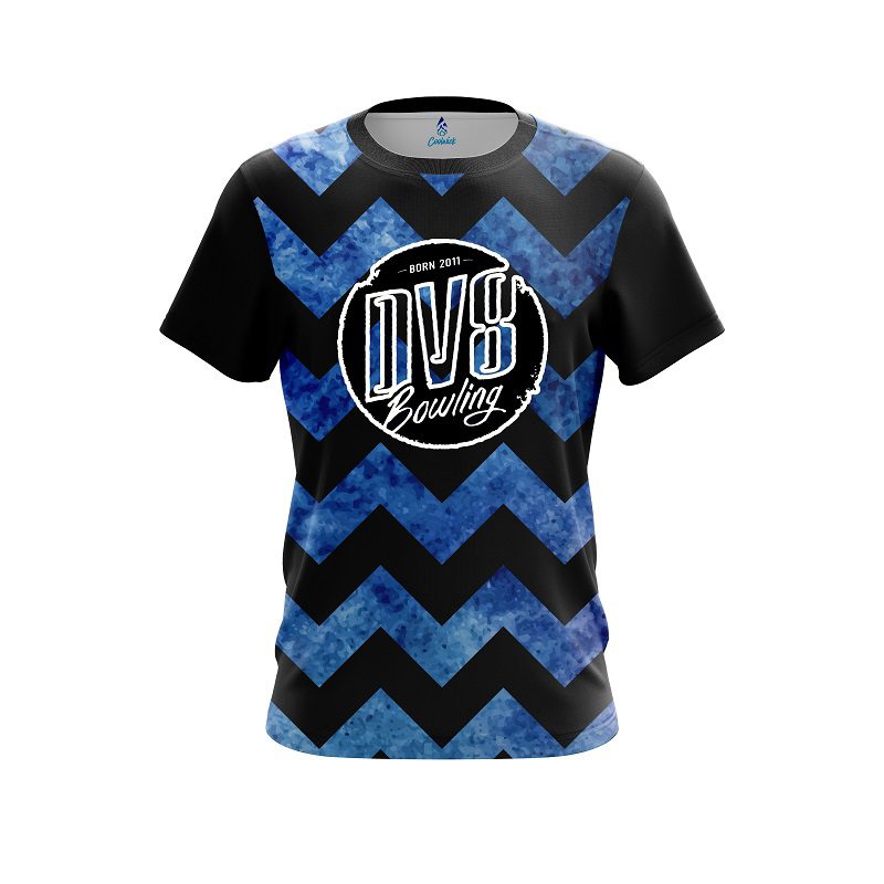 DV8 Marble Zig Zag Blue CoolWick Bowling Jersey