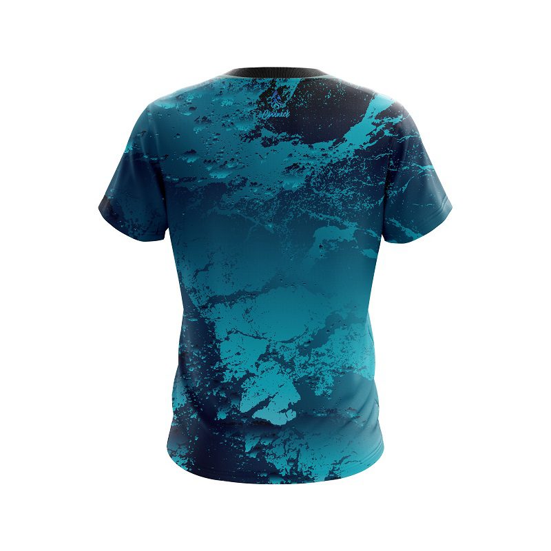Plain Graphite Blue CoolWick Bowling Jersey - Image 2
