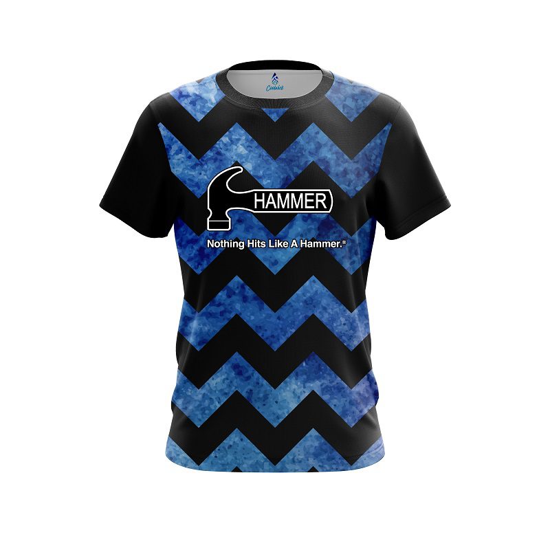 Hammer Marble Zig Zag Blue CoolWick Bowling Jersey