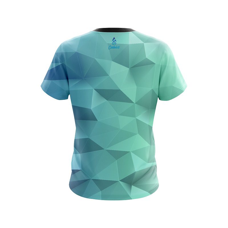 Plain Icy Blue CoolWick Bowling Jersey - Image 2