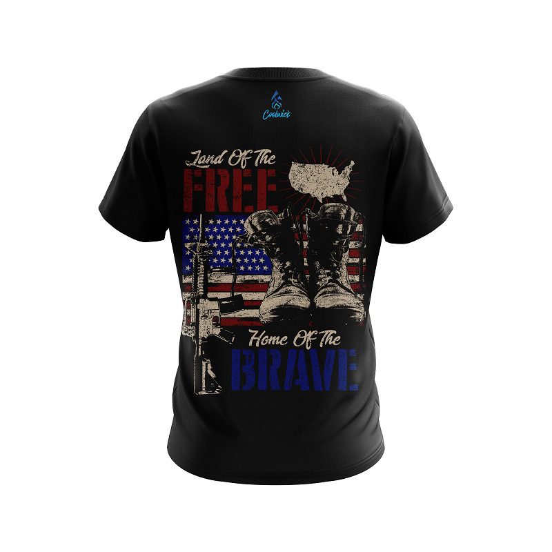 Plain Land Of The Free CoolWick Bowling Jersey - Image 2