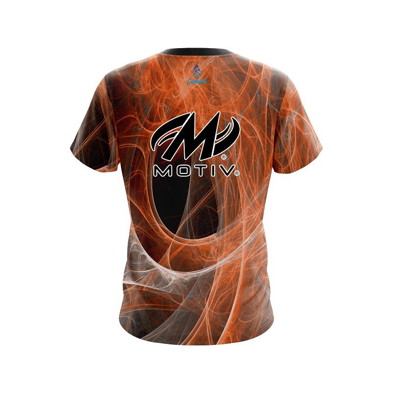 Motiv Energy Swirls Orange CoolWick Bowling Jersey - Image 2