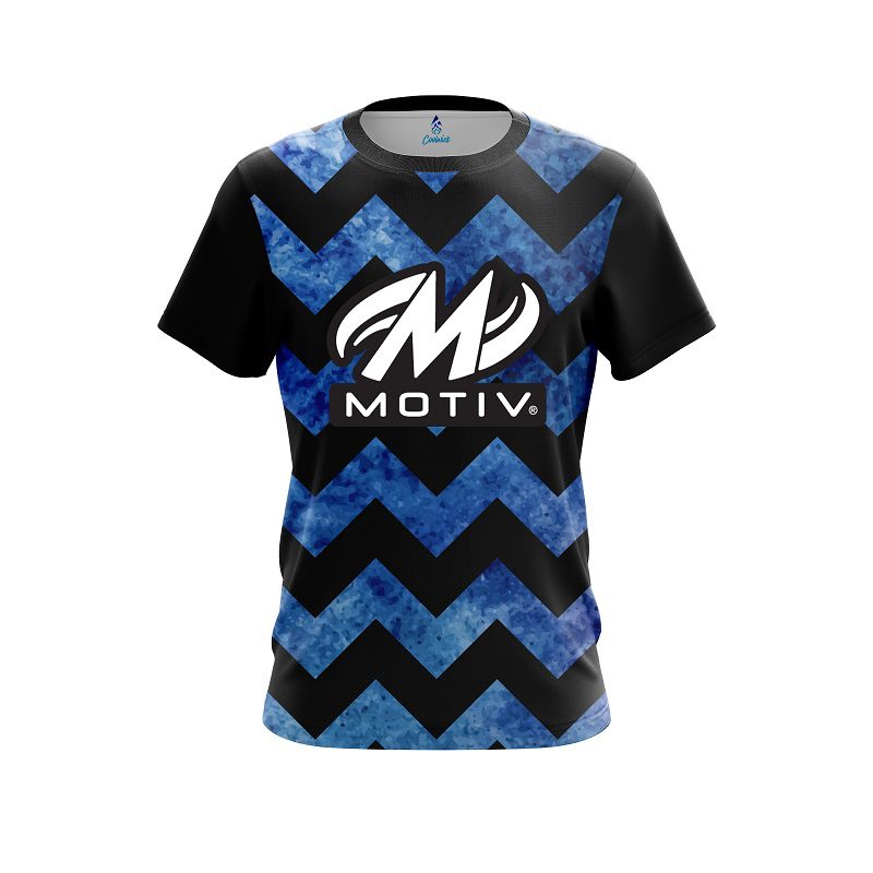 Motiv Marble Zig Zag Blue CoolWick Bowling Jersey