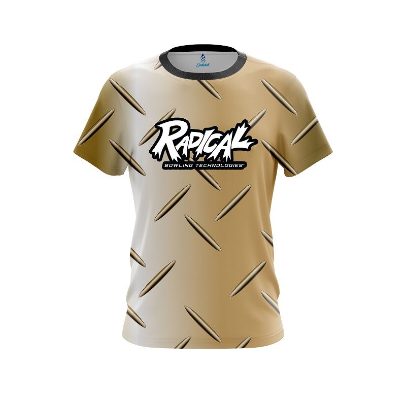 Radical Gold Diamond Plate CoolWick Bowling Jersey