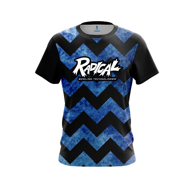 Radical Marble Zig Zag Blue CoolWick Bowling Jersey