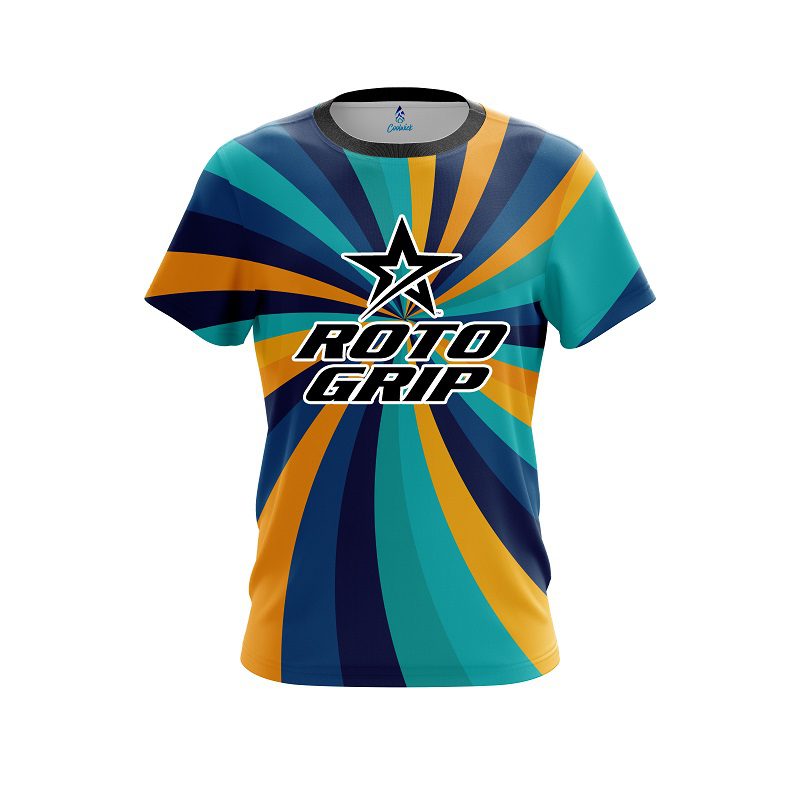 Roto Grip Orange And Blue Color Swirl CoolWick Bowling Jersey