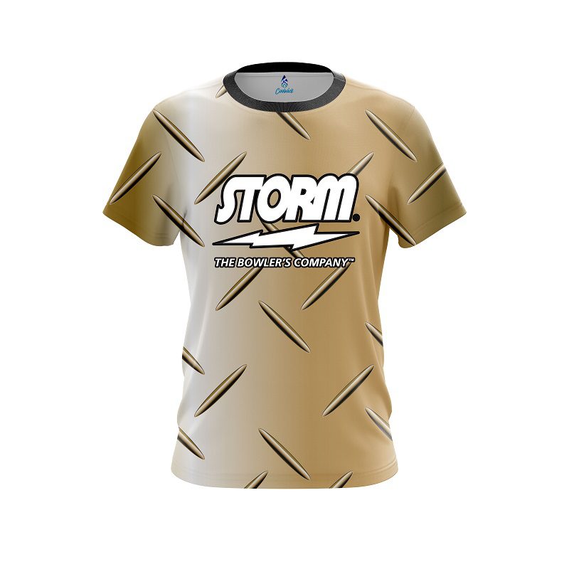 Storm Gold Diamond Plate CoolWick Bowling Jersey