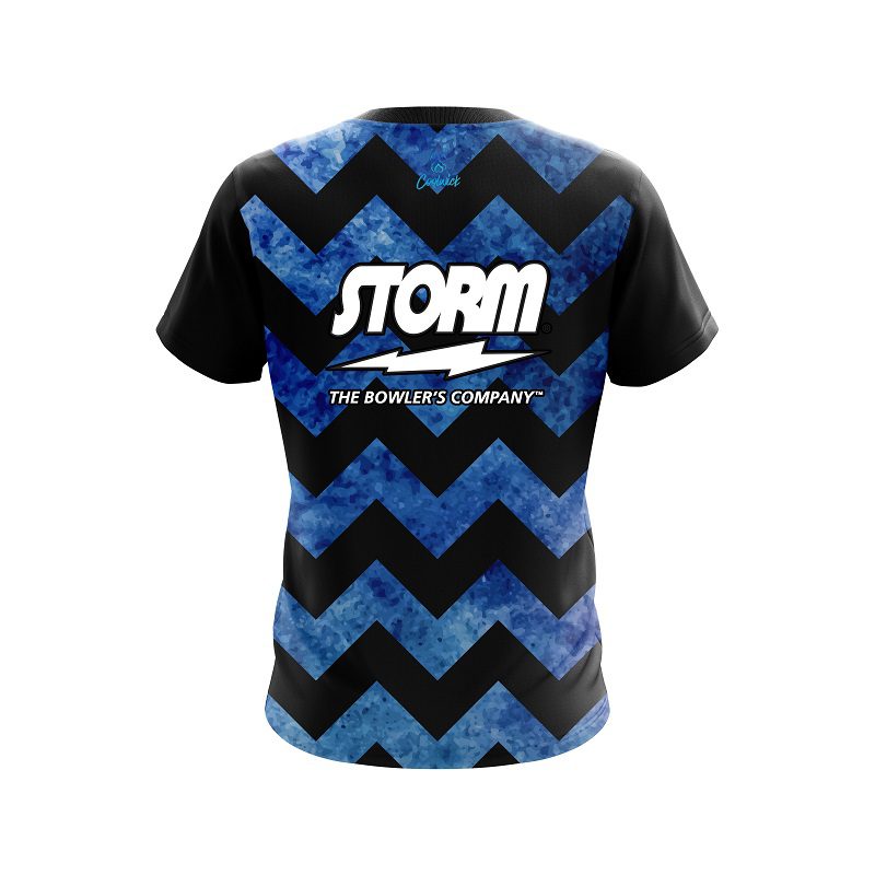 Storm Marble Zig Zag Blue CoolWick Bowling Jersey - Image 2