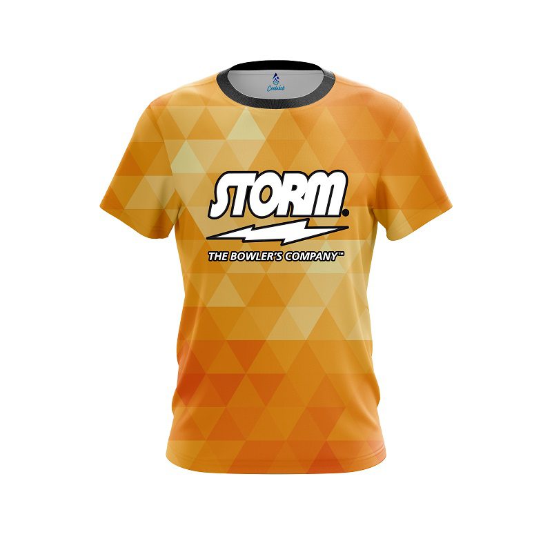 Storm Orange Triangle CoolWick Bowling Jersey