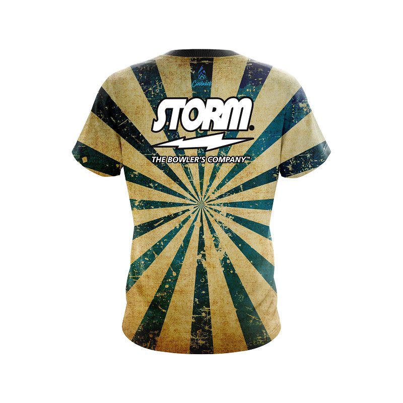 Storm Retro Grunge 2 CoolWick Bowling Jersey - Image 2