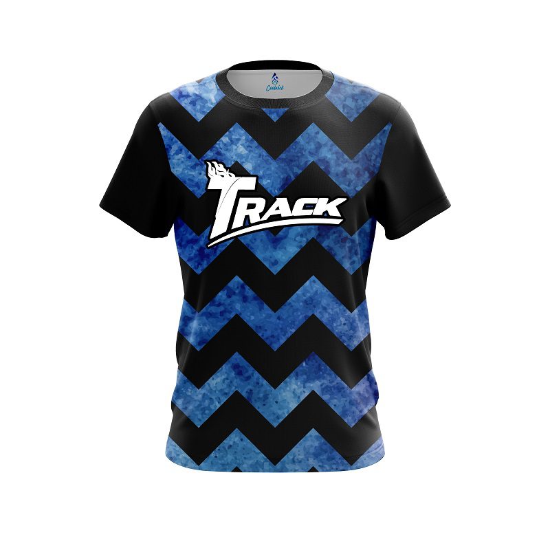 Track Marble Zig Zag Blue CoolWick Bowling Jersey