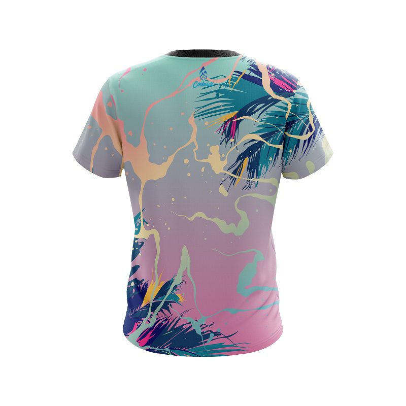 Plain Tropical Ink Splash  CoolWick Bowling Jersey - Image 2
