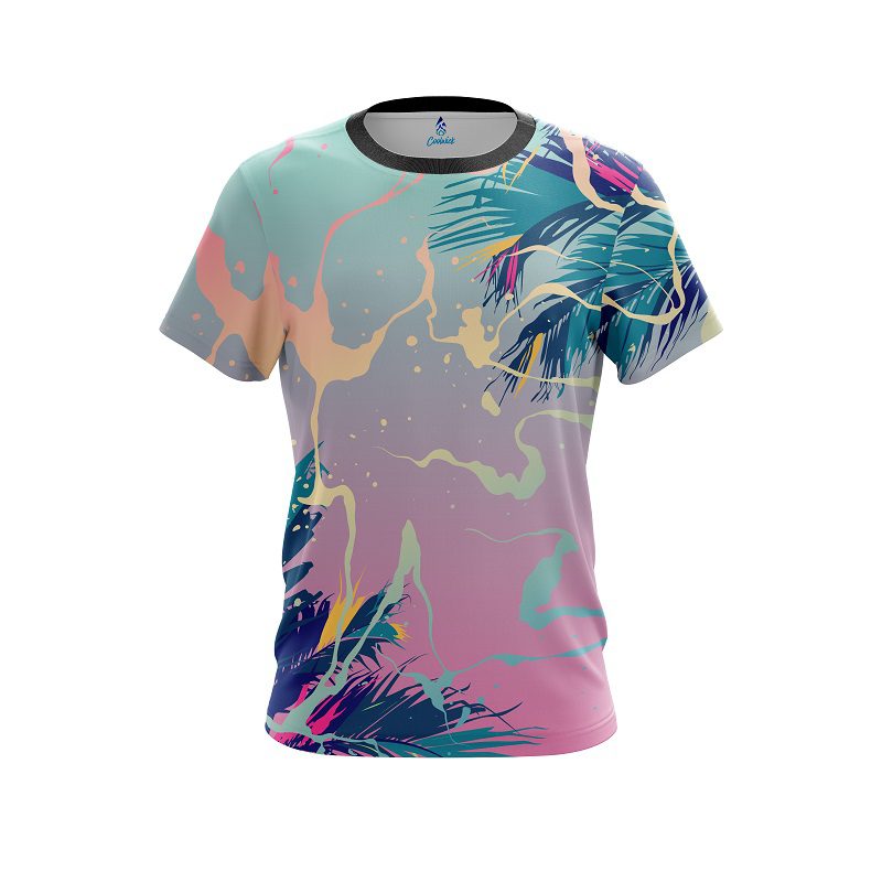 Plain Tropical Ink Splash  CoolWick Bowling Jersey