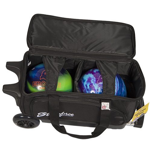 KR Cruiser 2 Ball Double Roller Black Bowling Bag - Image 2