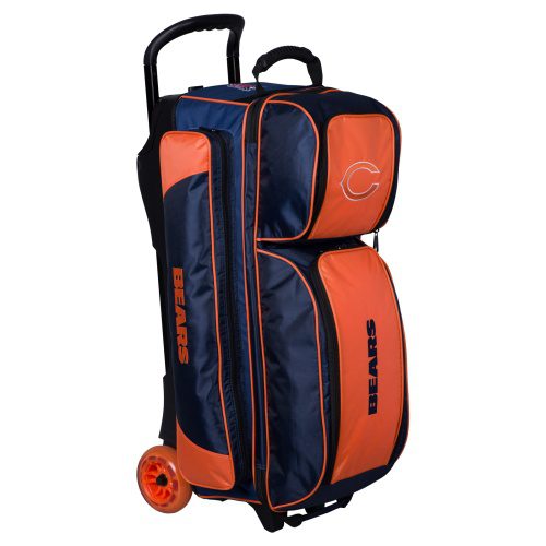 KR Chicago Bears 3 Ball Premium Triple Roller NFL Bowling Bag