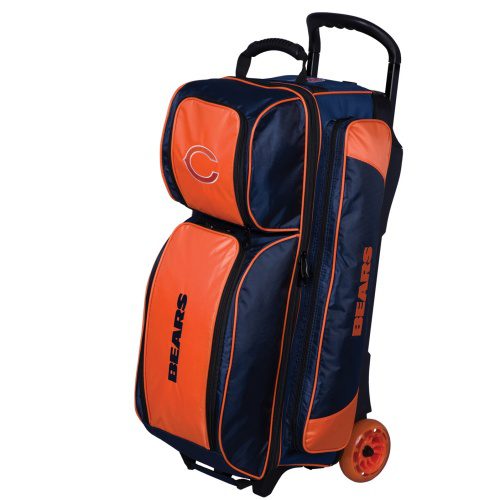 KR Chicago Bears 3 Ball Premium Triple Roller NFL Bowling Bag - Image 2