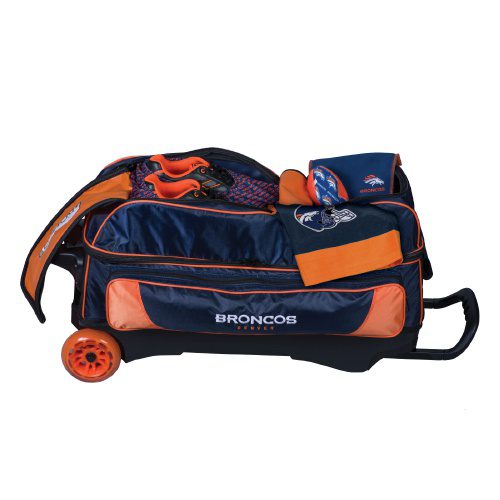 KR Denver Broncos 3 Ball Premium Triple Roller NFL Bowling Bag - Image 3