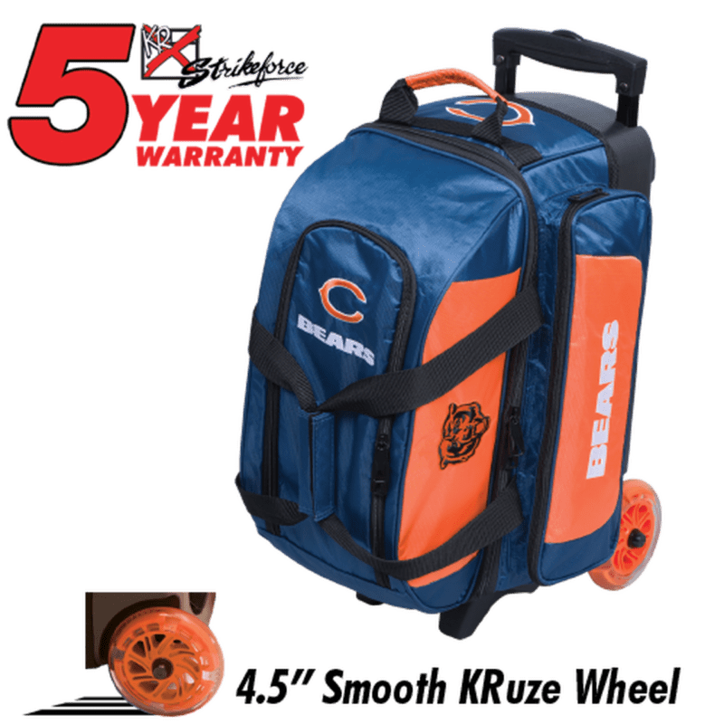 KR NFL 2 Ball Double Roller Chicago Bears Bowling Bag - Image 3