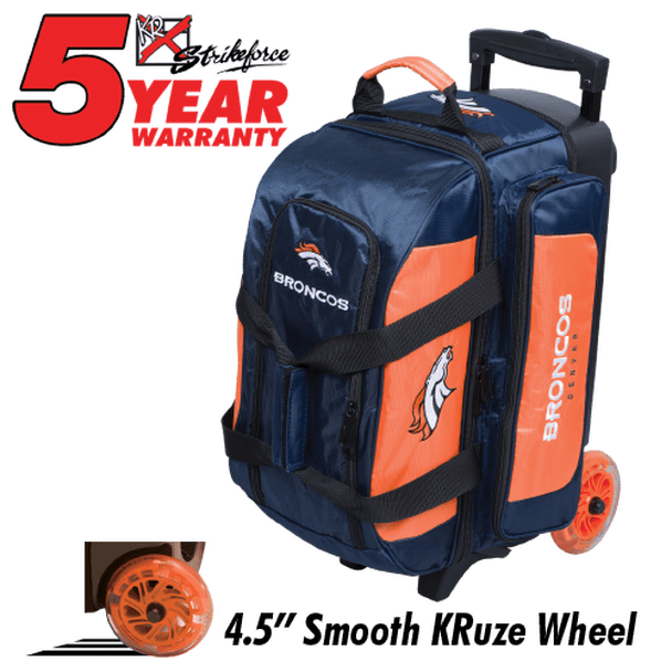 KR NFL 2 Ball Double Roller Denver Broncos Bowling Bag - Image 2