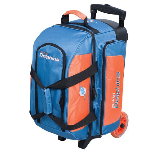 KR NFL 2 Ball Double Roller Miami Dolphins Bowling Bag - Image 2