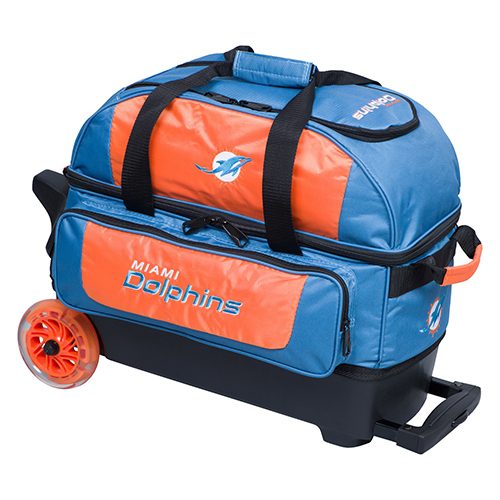 KR NFL 2 Ball Double Roller Miami Dolphins Bowling Bag - Image 3