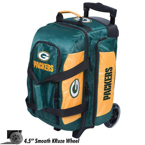 KR NFL 2 Ball Double Roller Green Bay Packers Bowling Bag