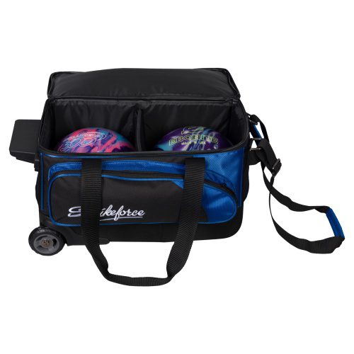KR Strikeforce Cruiser Locker 2 Ball Double Roller Black Royal Bowling Bag - Image 3