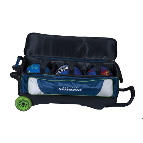 KR Seattle Seahawks 3 Ball Premium Triple Roller NFL Bowling Bag - Image 2