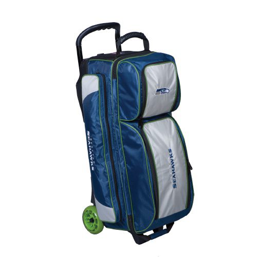 KR Seattle Seahawks 3 Ball Premium Triple Roller NFL Bowling Bag