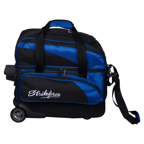KR Strikeforce Cruiser Locker 2 Ball Double Roller Black Royal Bowling Bag - Image 2