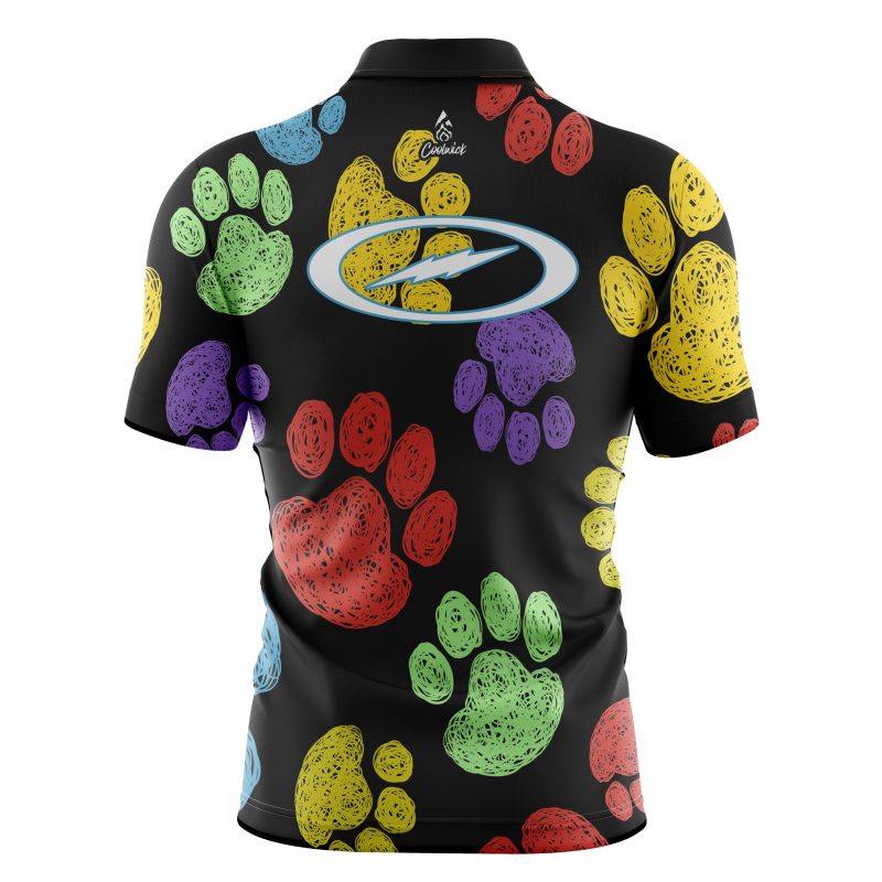 Storm Puppy Paws Quick Ship CoolWick Sash Zip Bowling Jersey - Image 2