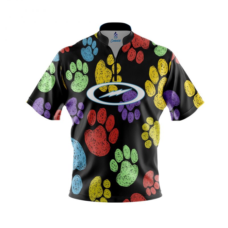 Storm Puppy Paws Quick Ship CoolWick Sash Zip Bowling Jersey