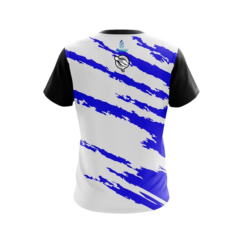 12Bagger Athlete Bolt Blue CoolWick Bowling Jersey - Image 2