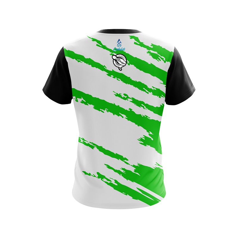 12Bagger Athlete Bolt Green CoolWick Bowling Jersey - Image 2