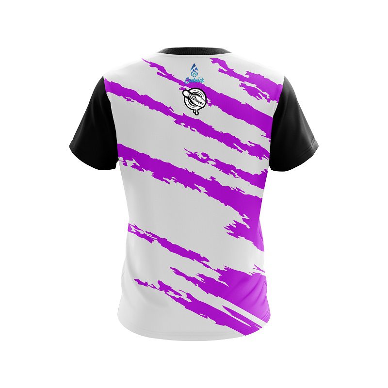 12Bagger Athlete Bolt Purple CoolWick Bowling Jersey - Image 2