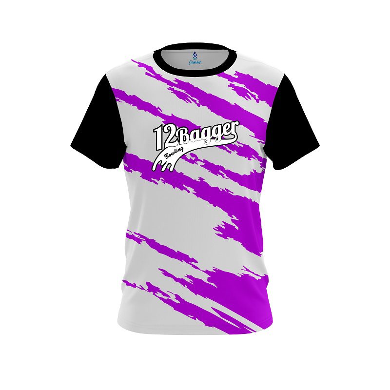 12Bagger Athlete Bolt Purple CoolWick Bowling Jersey