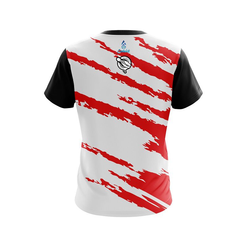 12Bagger Athlete Bolt Red CoolWick Bowling Jersey - Image 2