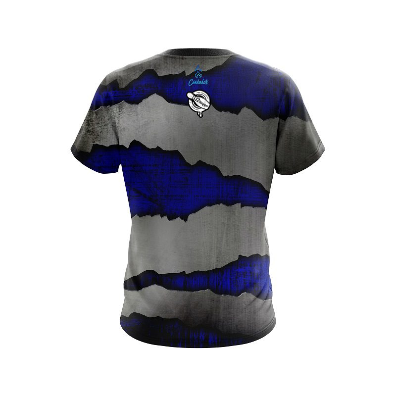 12Bagger Blue Rigid Steel CoolWick Bowling Jersey - Image 2