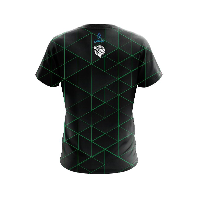 12Bagger Geo Green CoolWick Bowling Jersey - Image 2