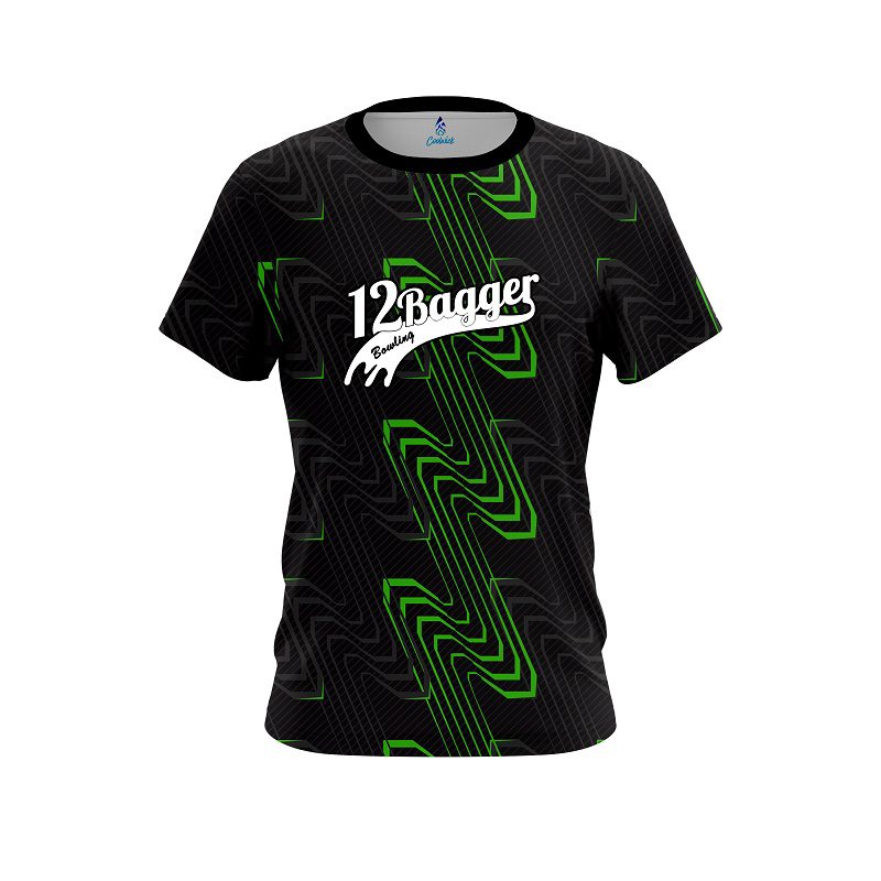 12Bagger Halftone Extreme Green CoolWick Bowling Jersey