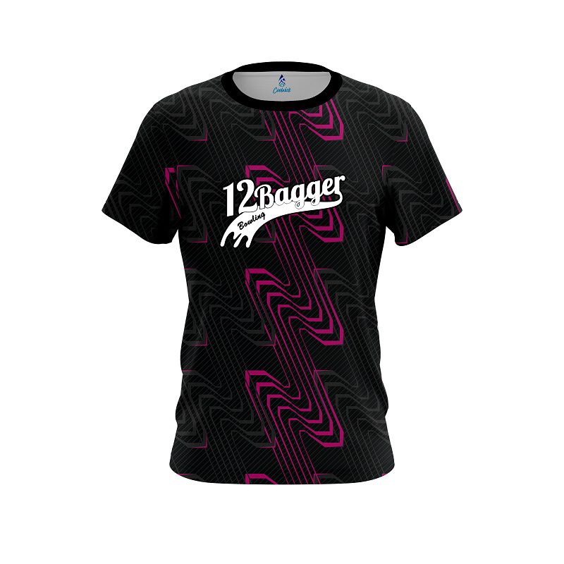 12Bagger Halftone Extreme Pink CoolWick Bowling Jersey