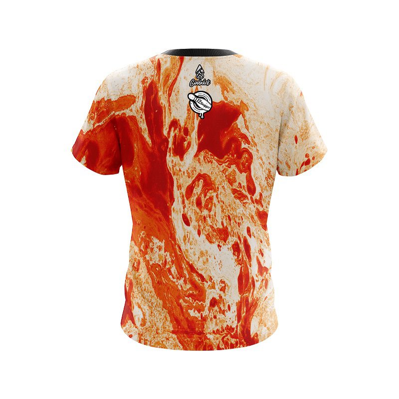 12Bagger Marble Orange CoolWick Bowling Jersey - Image 2