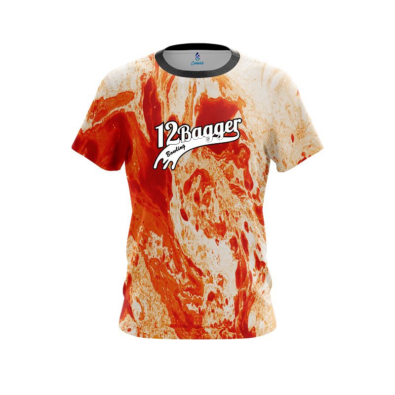 12Bagger Marble Orange CoolWick Bowling Jersey