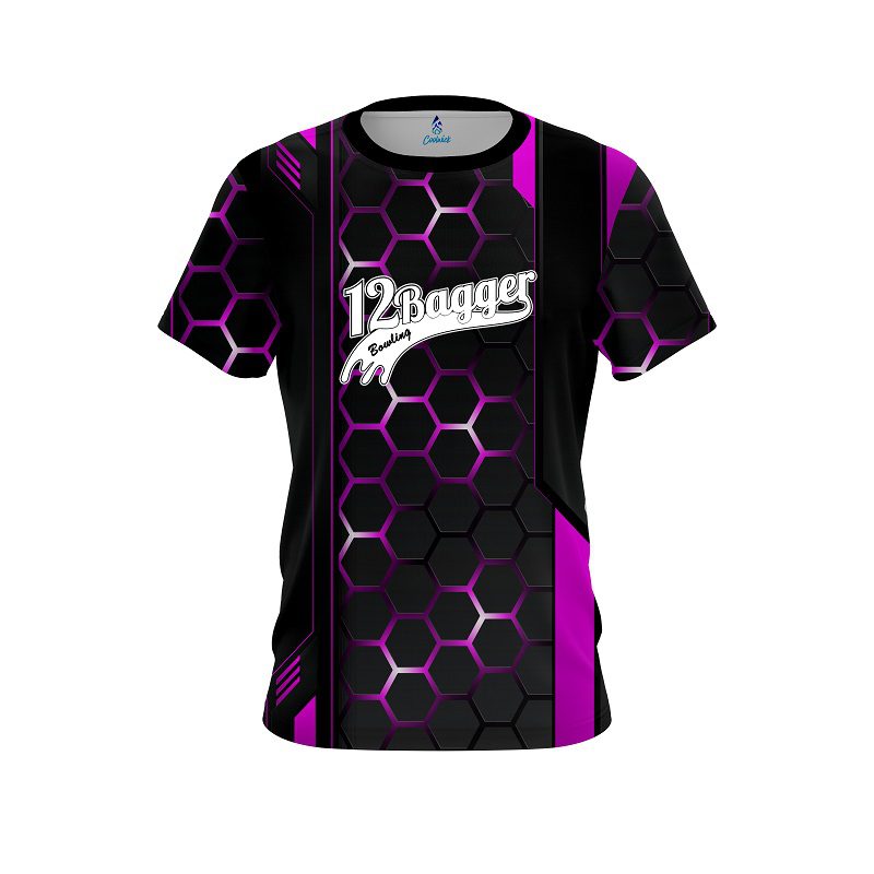 12Bagger Pink Steel Comb CoolWick Bowling Jersey
