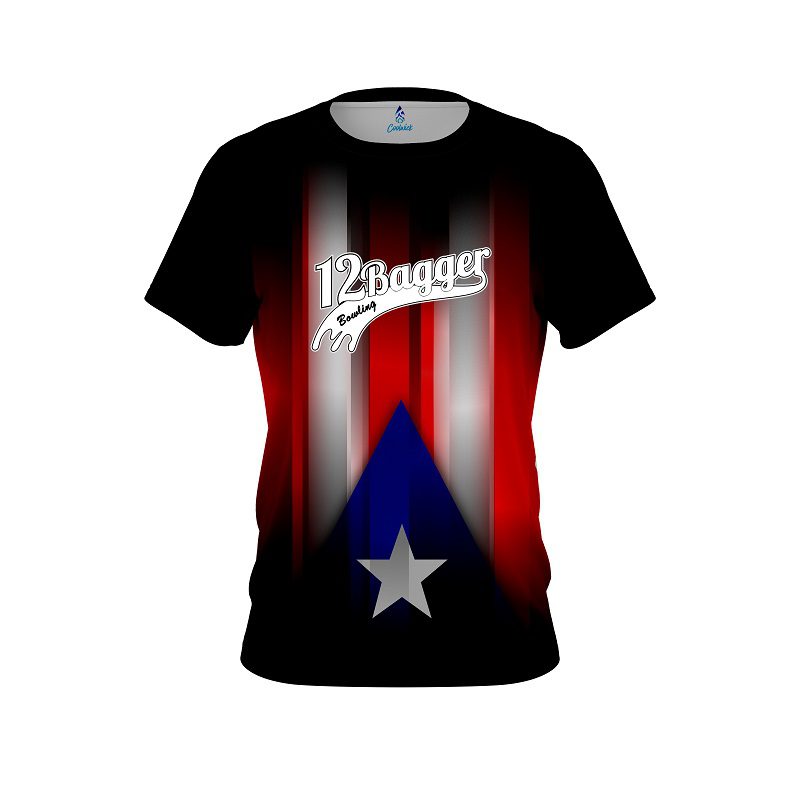 12Bagger Puerto Rico Flag CoolWick Bowling Jersey