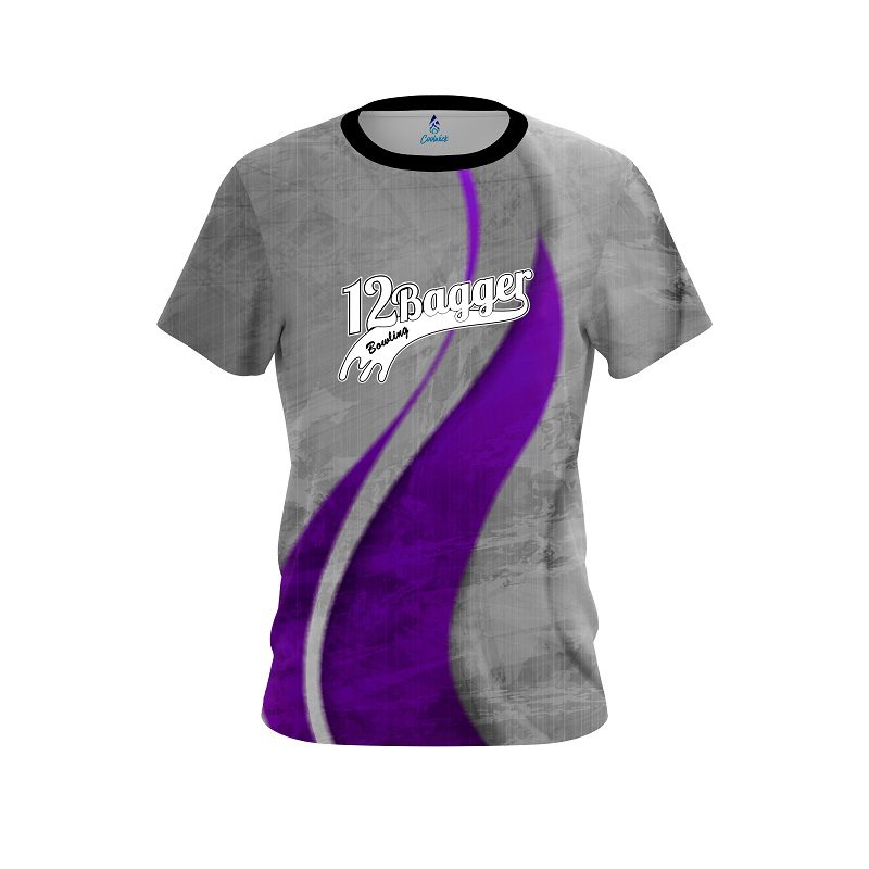 12Bagger Rough Edges Purple CoolWick Bowling Jersey